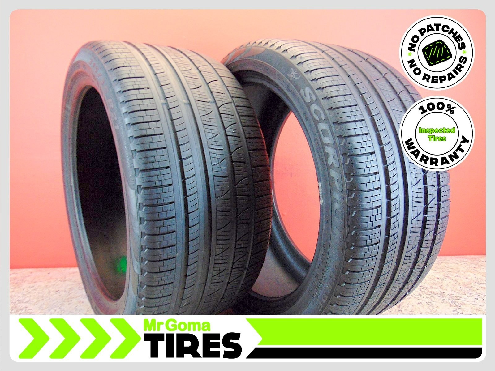 2 PIRELLI SCORPION VERDE AS ECOIMPACT XL 315/35R21 USED TIRES 78%LIFE NO PATCH