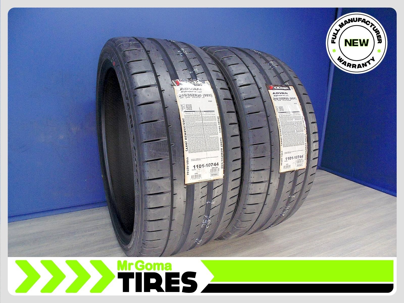2 265/35ZR20 BRAND NEW YOKOHAMA ADVAN SPORT V107 XL TIRES 99Y 265/35/20 2653520