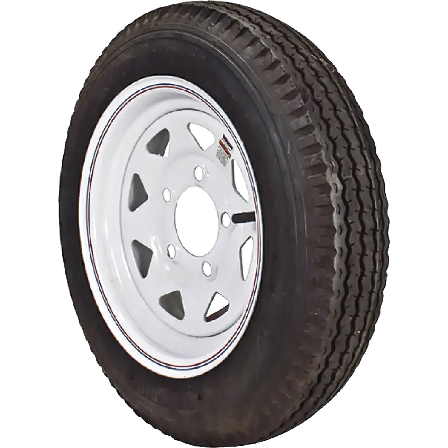 2 Tires Loadstar K353 ST 5.30-12 C 6 Ply 5×4.5 Eight Spoke White Assembly