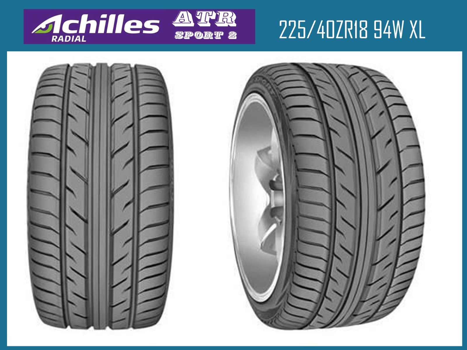 2 NEW 225/40ZR18-Achilles ATR Sport 2 225/40ZR18 94W XL Performance Tires