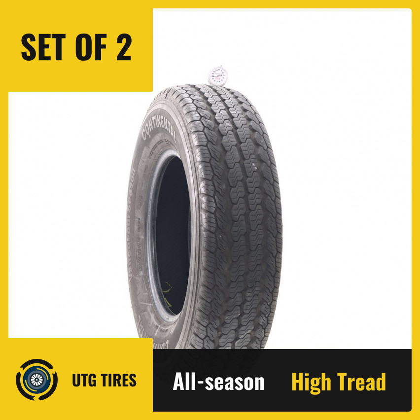 Set of (2) Used LT 215/85R16 Continental VancoFourSeason 115/112Q – 9.5/32
