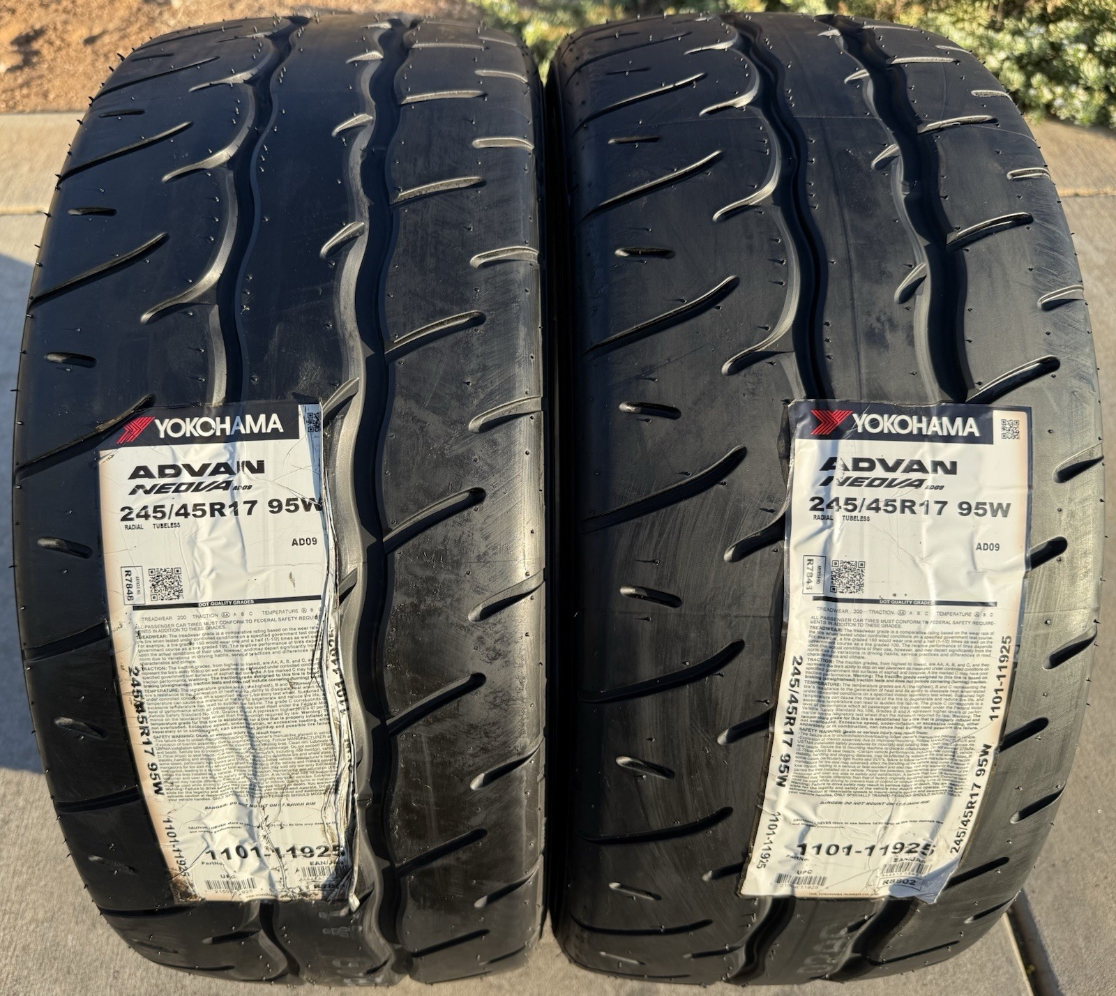 FOUR BRAND NEW 245/45R17 95W Yokohama ADVAN NEOVA AD09 Tires 2454517