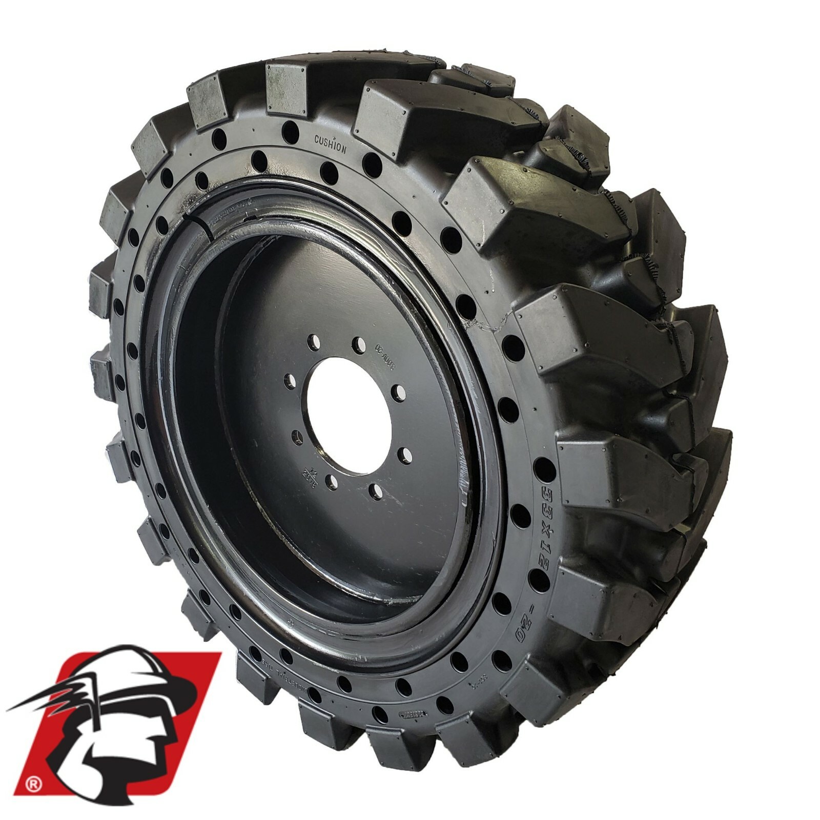 12×16.5 Maximizer GT Solid Cushion Flat Proof Tires Set of 4 W/Rim for Bobcat