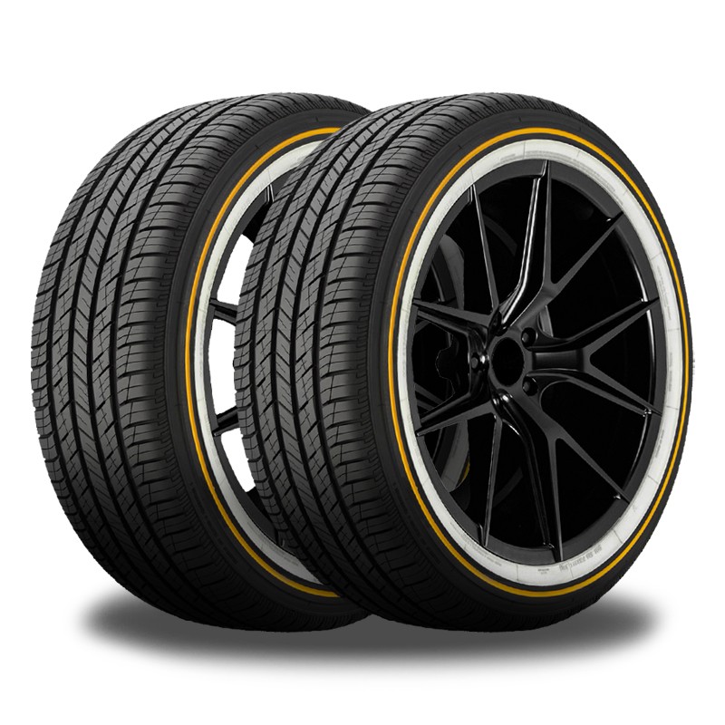 2 Vogue Custom Built SCT2 Gold Stripe+White Sidewall 285/45R22 114H 60K Warranty
