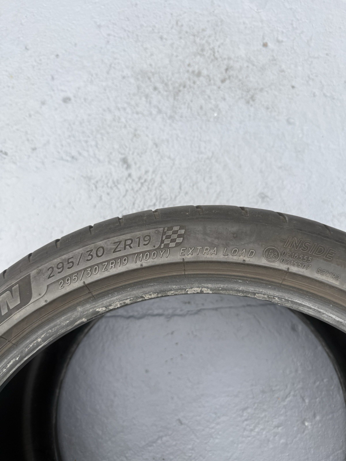 1 Michelin Pilot Sport 4s 295 30 ZR19 NO REPAIRS or DAMAGE (70% tread left)