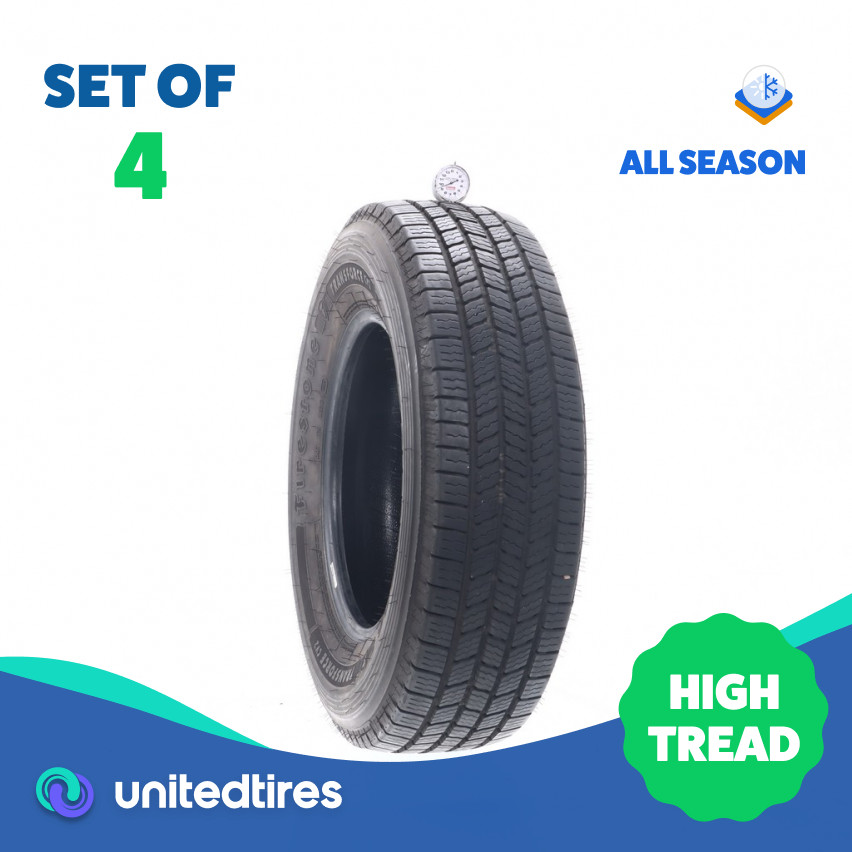 Set of (4) Used LT 225/75R16 Firestone Transforce CV2 Enliten – 9.5-10.5/32