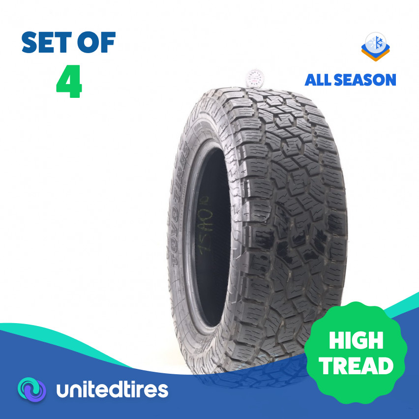 Set of (4) Used 265/60R18 Toyo Open Country A/T III 110T – 10.5-11/32