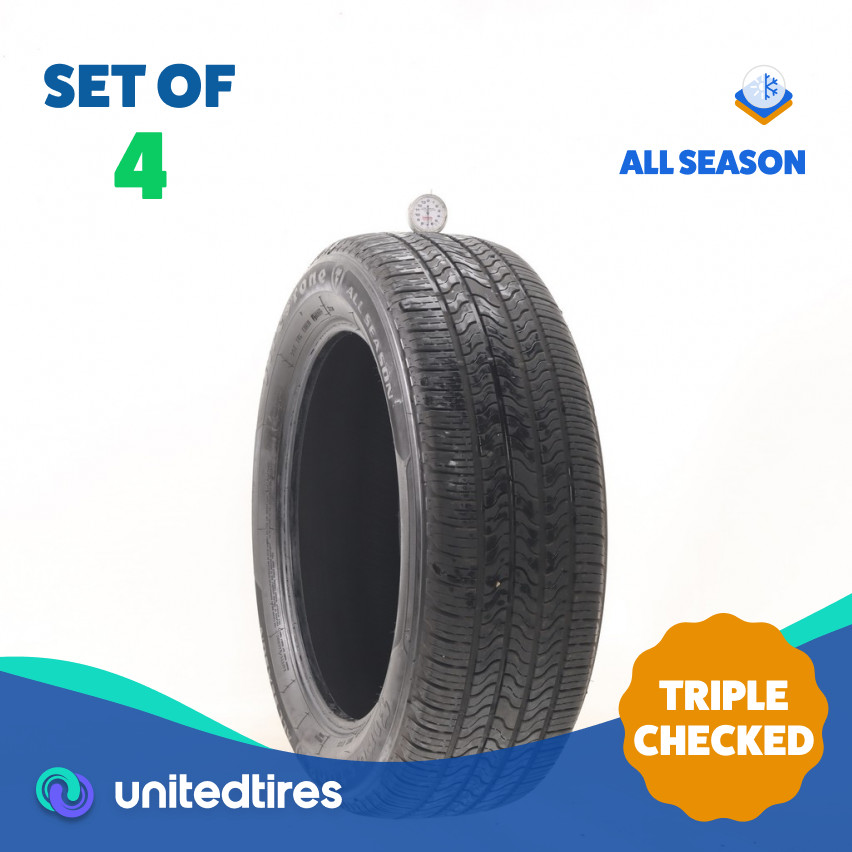 Set of (4) Used 235/55R19 Firestone All Season (Firestone) 101H – 7-8.5/32
