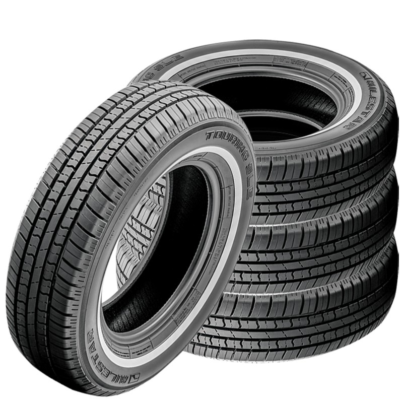 1 Milestar MS775 P215/70R15 97S Tire White Side Wall Classic Vintage All Season