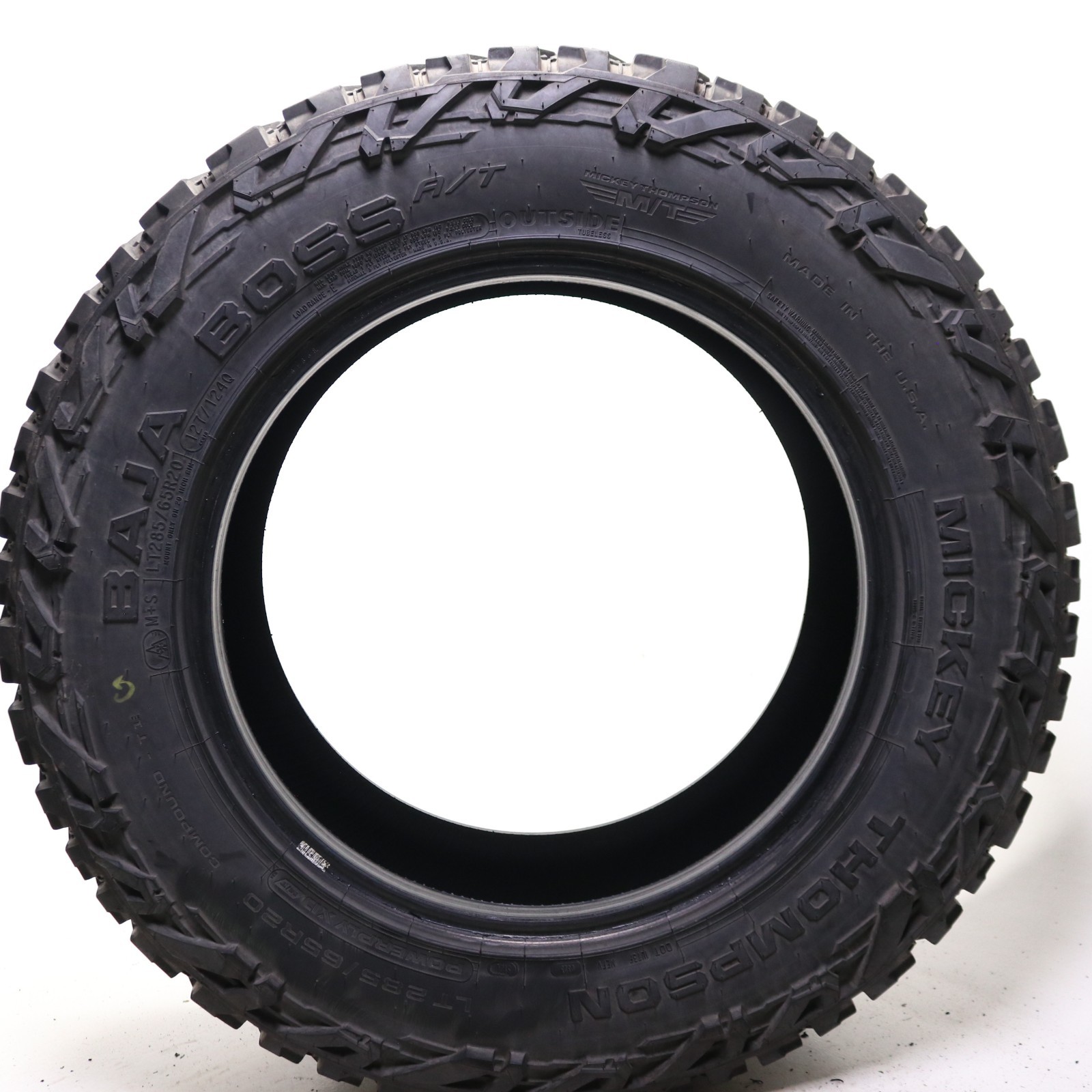 Set of 2 Used LT 285/65R20 Mickey Thompson Baja Boss A/T – 127/124Q – 6-7/32