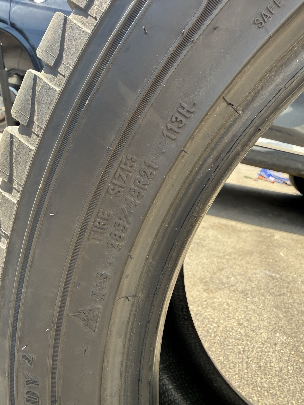 Goodyear 285/45R21 Tires Set of 4 – Used Only 15 Days – 80% Tread – With Invoice