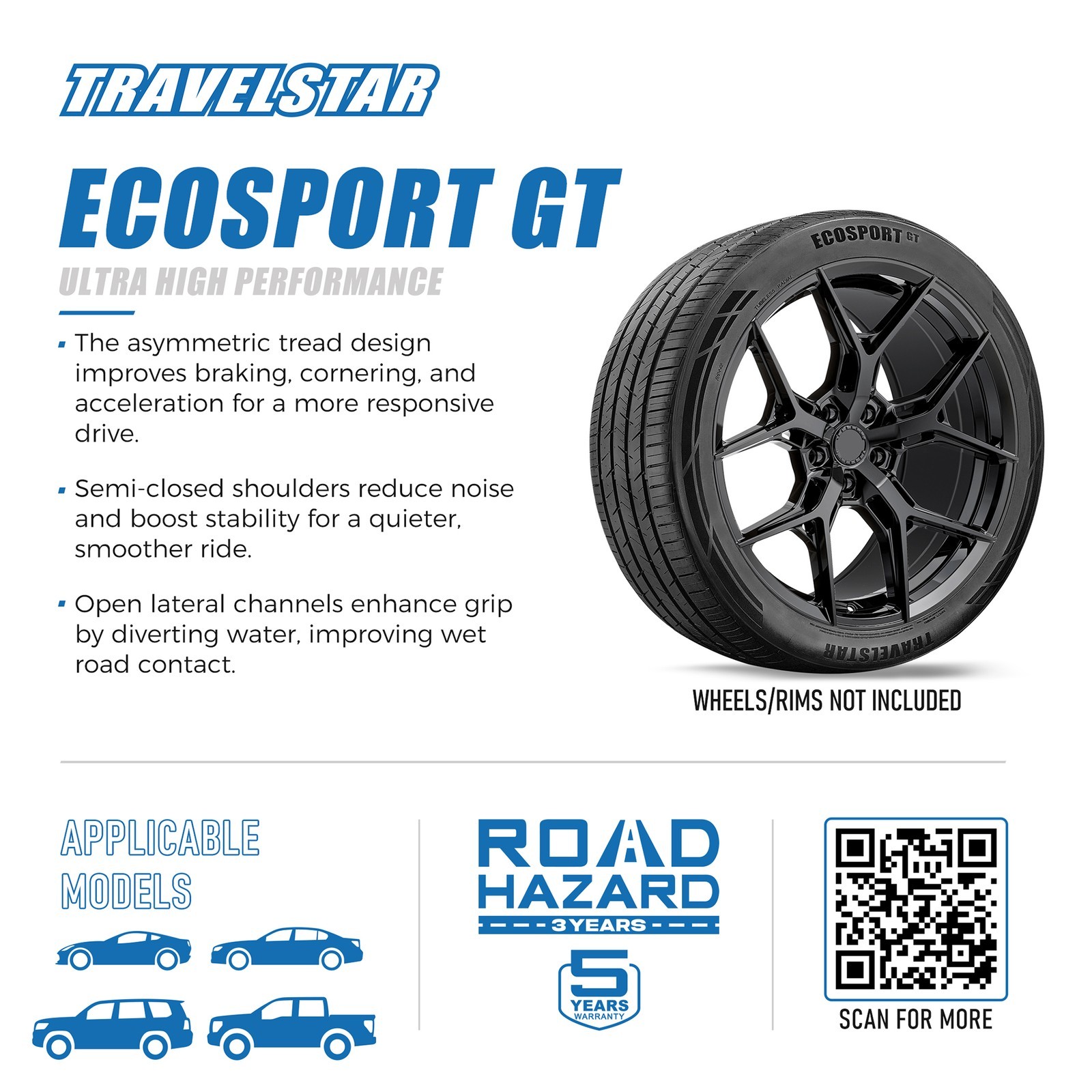 Travelstar Ecosport GT 275/30ZR24 101W XL Ultra High-Performance Passenger 2Tire