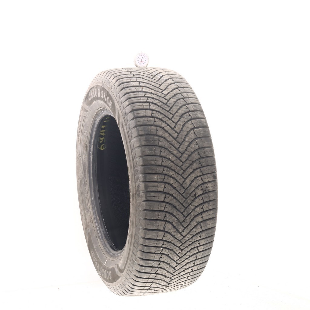Set of (4) Used 265/60R18 Goodyear Assurance WeatherReady 2 110V – 6.5-8/32