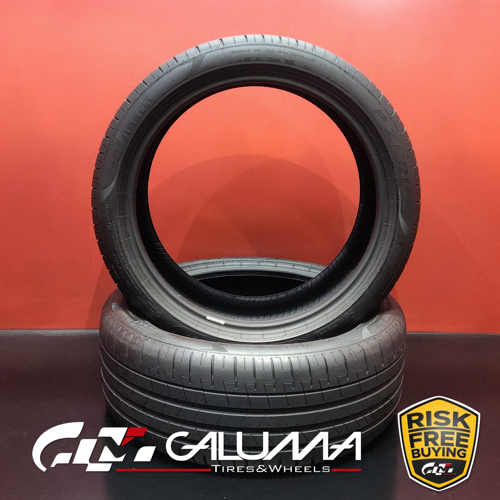 Set of 2 Tires LikeNEW Pirelli P-Zero (PZ4) ★MO XL 245/40R20 No Repairs #95907