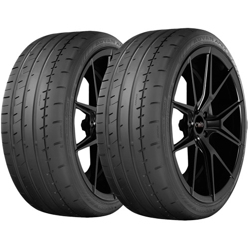 (QTY 2) 225/45R18 Yokohama ADVAN Apex V601 95Y XL Black Wall Tires
