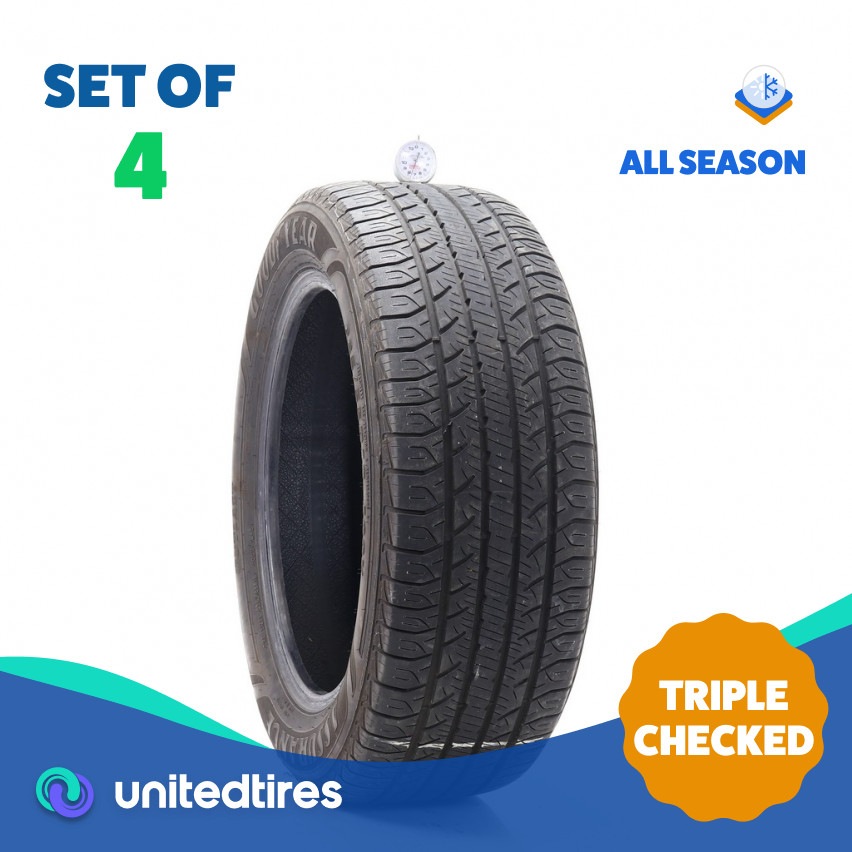 Set of (4) Used 235/55R18 Goodyear Assurance Outlast 100V – 7.5-9/32