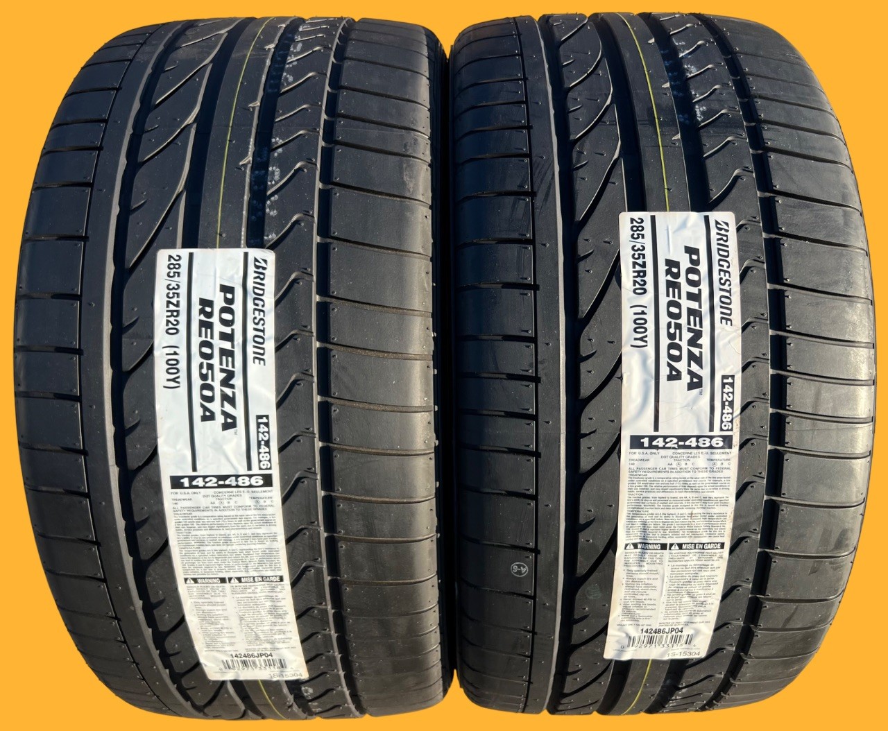 TWO BRAND NEW 285/35ZR20 Bridgestone Potenza RE050A Tires Like Michelin Sport 4S