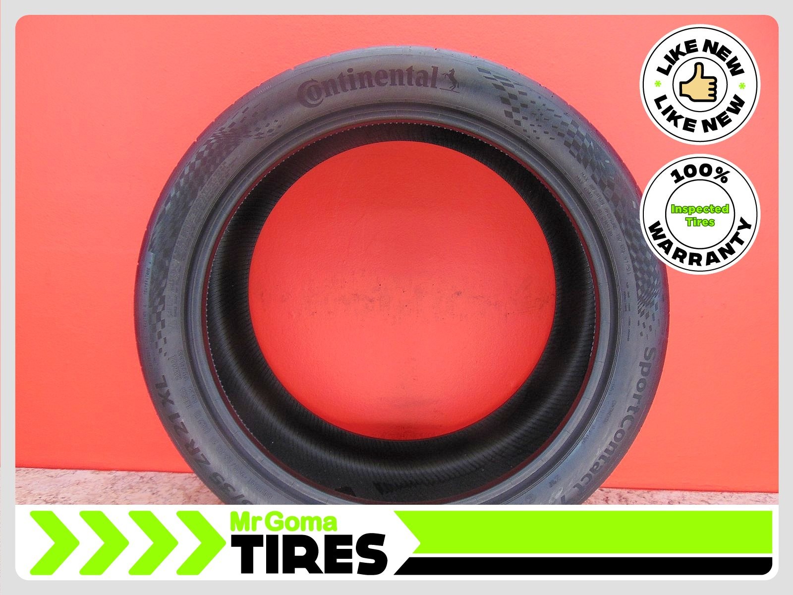 1 CONTINENTAL SPORTCONTACT 7 MO1 XL 295/35ZR21 USED TIRE 7.3/32 TREAD 2953521