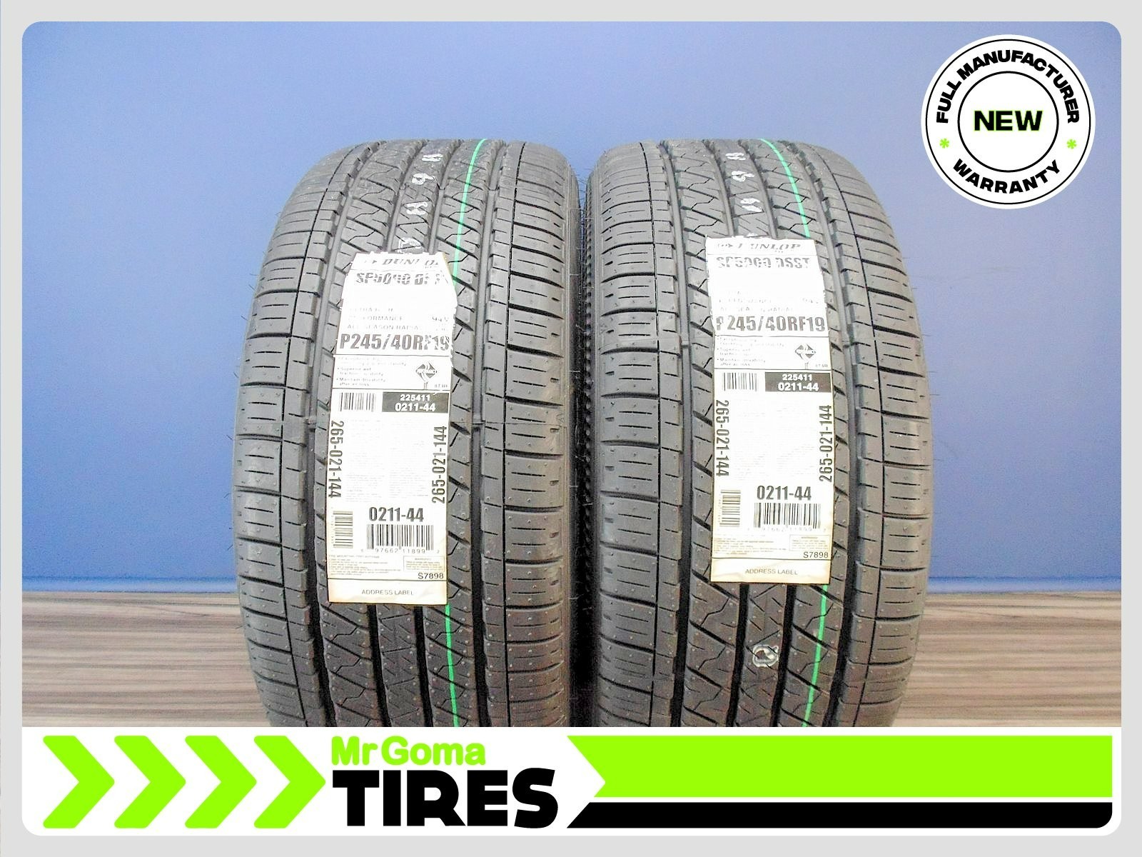 2x New Dunlop SP Sport 5000 DSST CTT RFT 245/40R19 Run Flat Tires