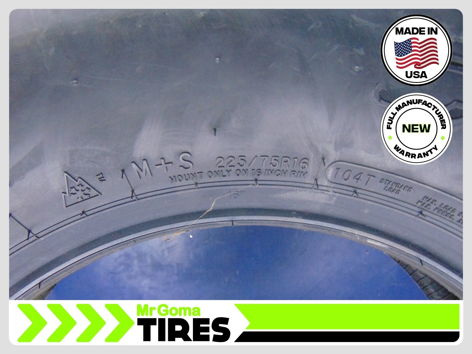2 BRAND NEW 225/75R16 MASTERCRAFT COURSER TRAIL TIRES 104T 2257516