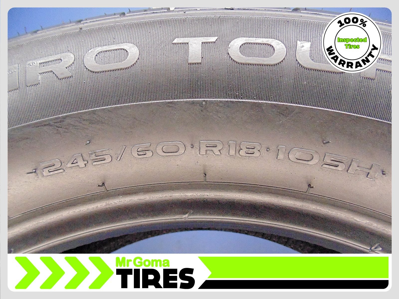 1 GT RADIAL CHAMPIRO TOURING A/S 245/60R18 USED TIRE 7.6/32 TREAD 105H 2456018