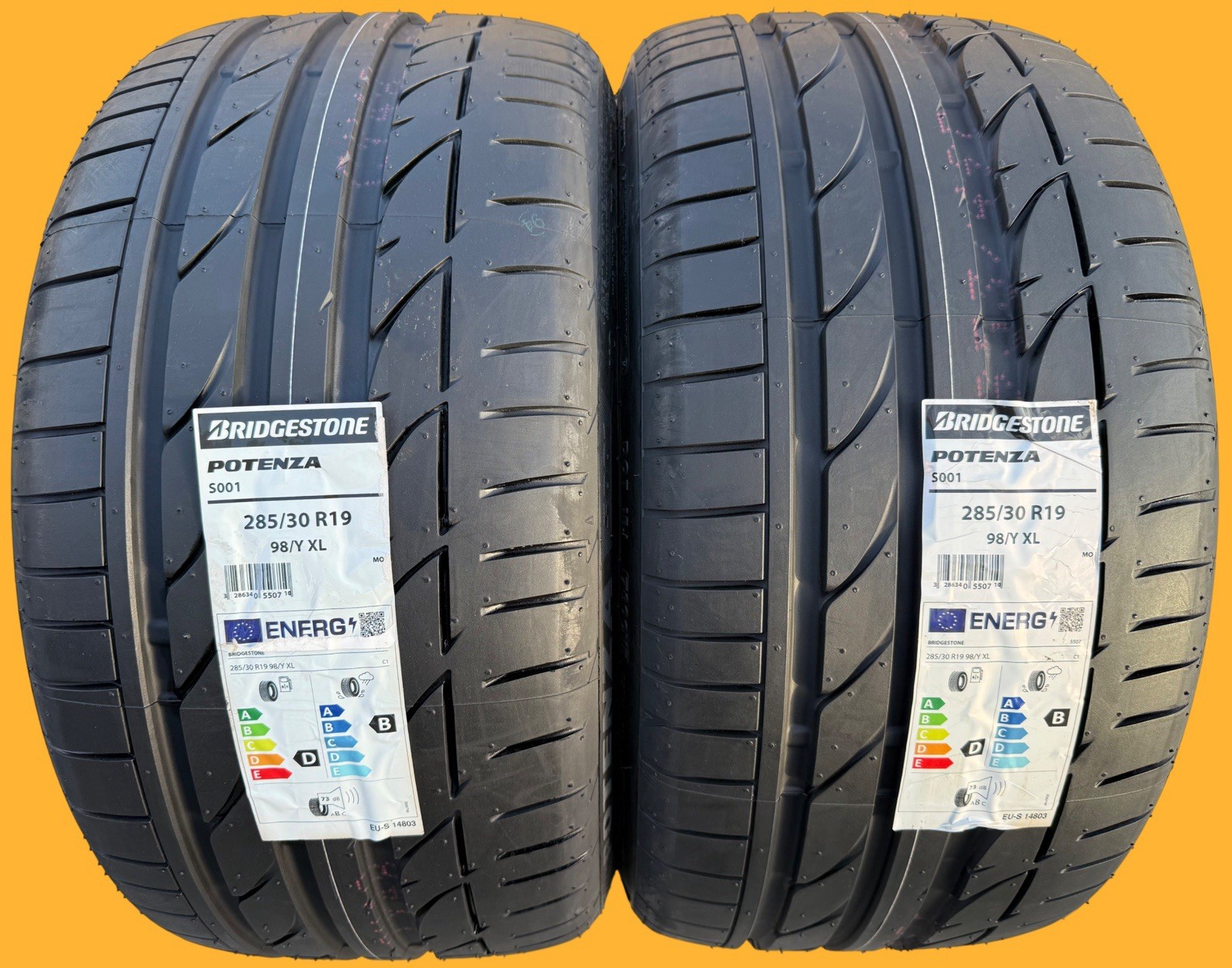 Set of TWO BRAND NEW 285/30R19 Bridgestone Potenza S001 Tires Like Michelin 4S!