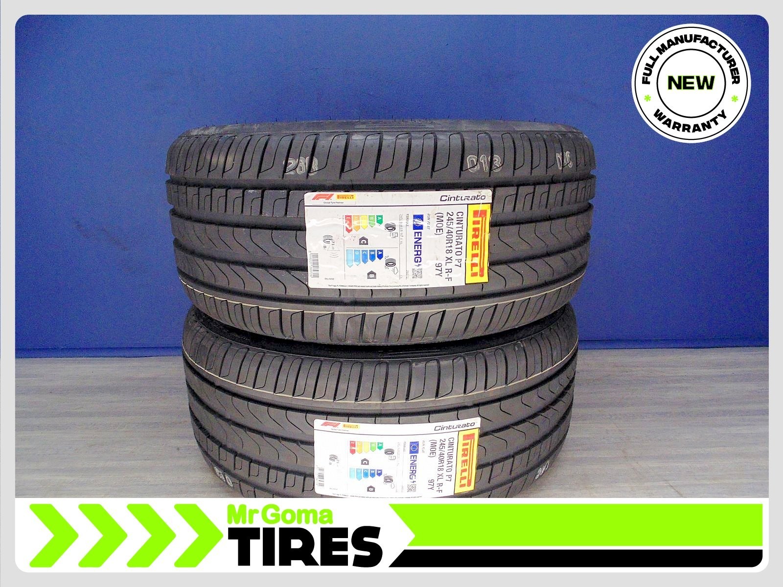 2 BRAND NEW PIRELLI CINTURATO P7 ECOIMPACT MOE RSC RFT 245/40R18 TIRES – 2454018
