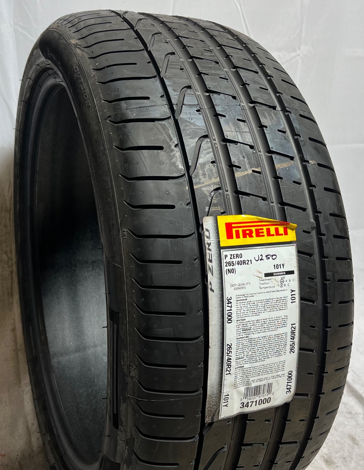 1 – NEW 265/40R21 SL (101Y) Pirelli P Zero (N0) Porsche OEM – 5098