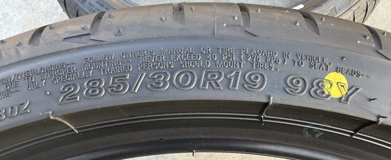 Set of TWO BRAND NEW 285/30R19 Bridgestone Potenza S001 Tires Like Michelin 4S!