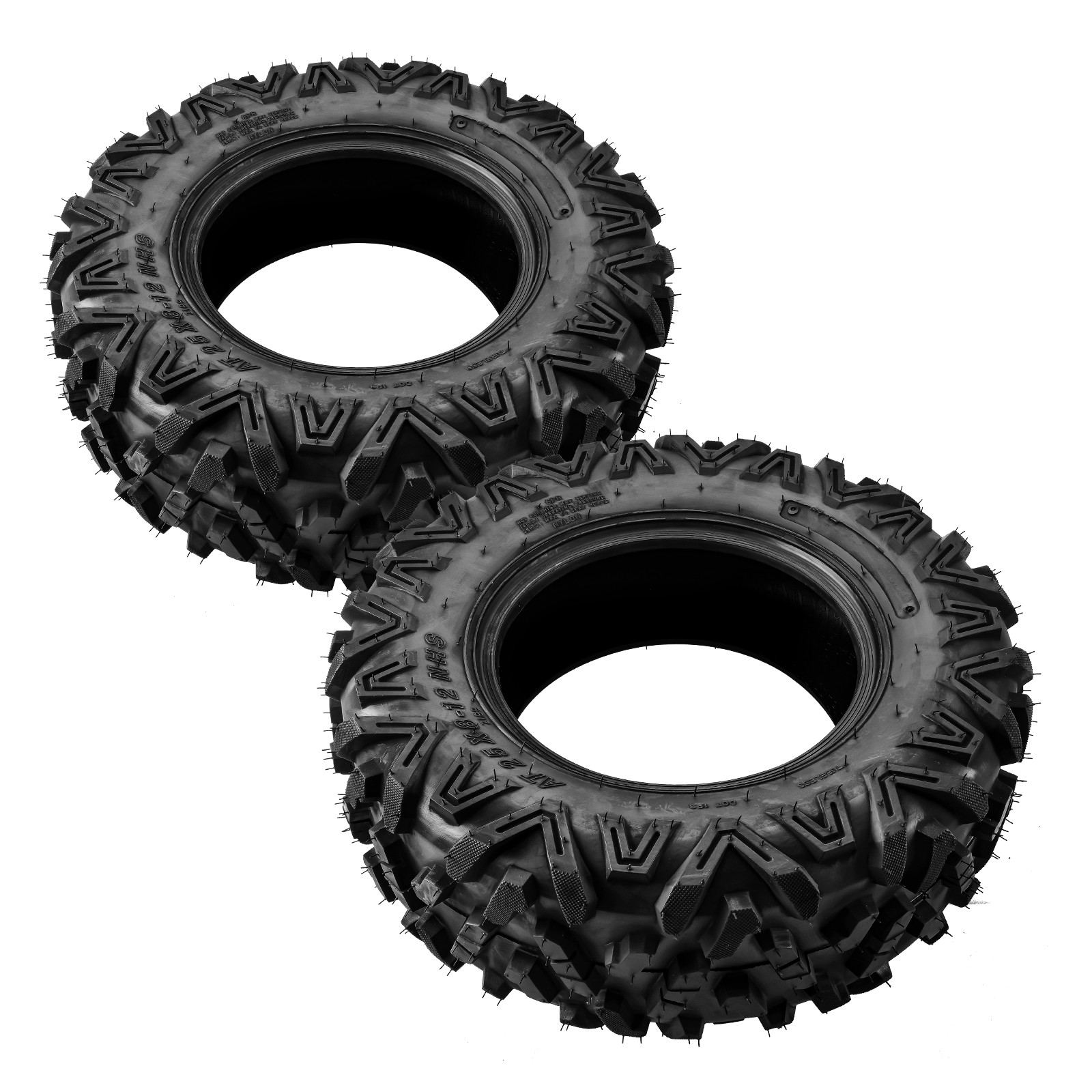 25×8-12 25-8-12 25x8x12 25×8.00-12 6Ply All Terrain Tire Z-199-1 Rubber 2Pcs New