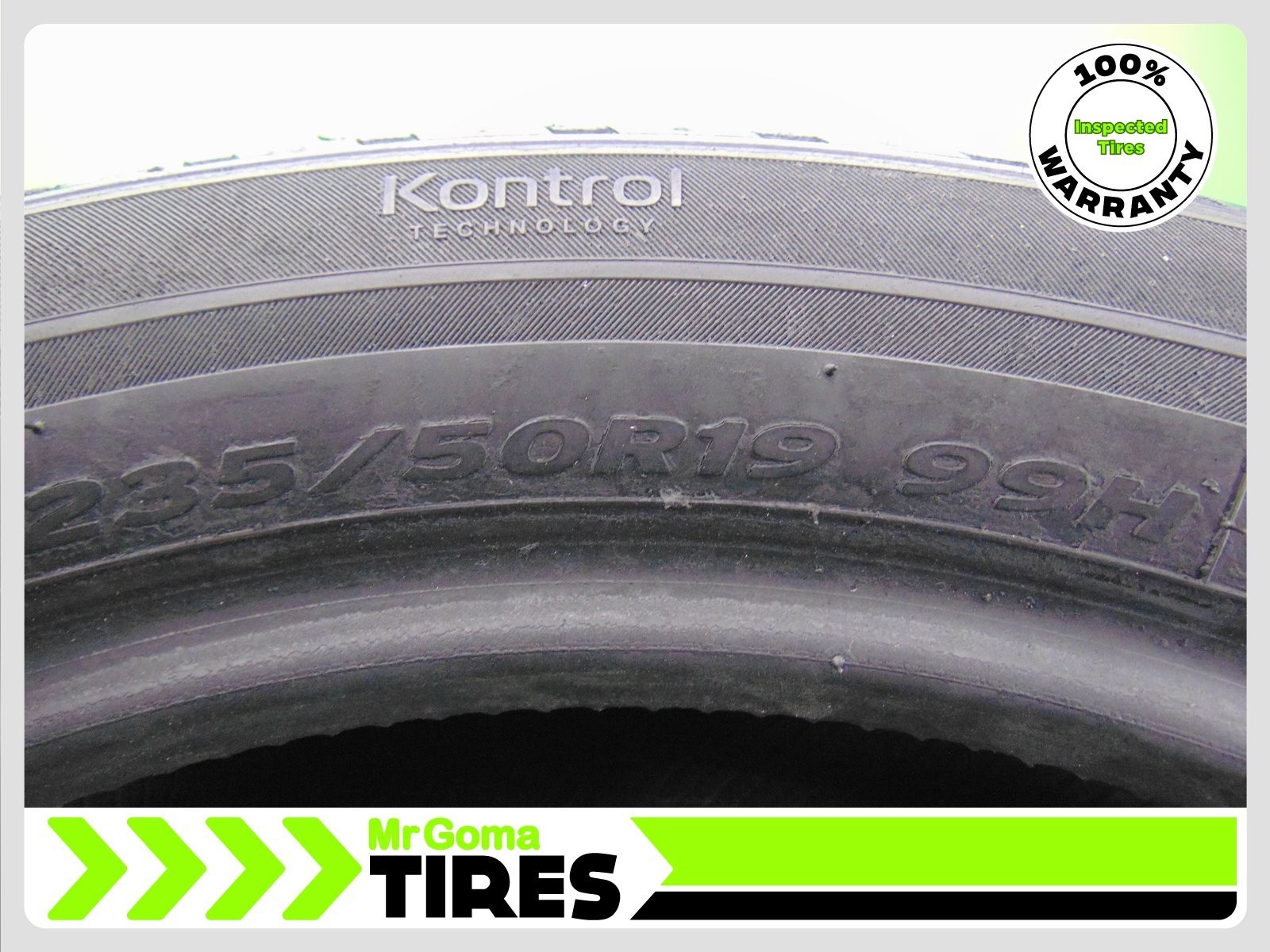 2 USED TREAD 235/50R19 HANKOOK KINERGY GT Control Technology Tires 8.5/32 Avg.