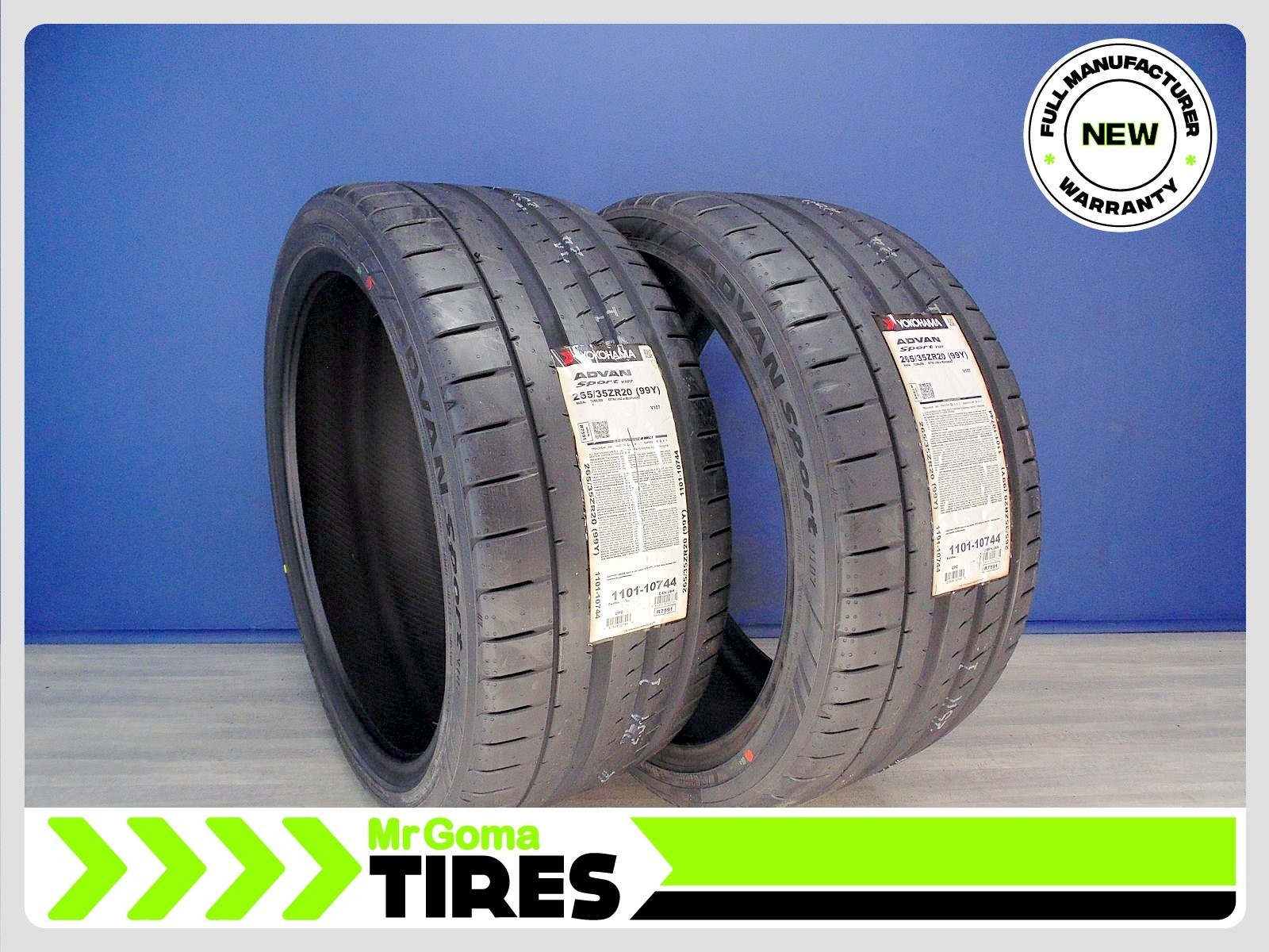 2 265/35ZR20 BRAND NEW YOKOHAMA ADVAN SPORT V107 XL TIRES 99Y 265/35/20 2653520