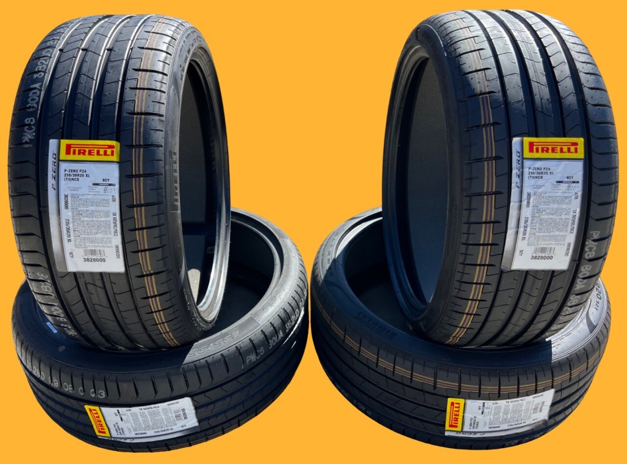 Set of FOUR BRAND NEW Pirelli P Zero PZ4 235/35R20 92Y T0 Tesla ELECT PNCS Tires