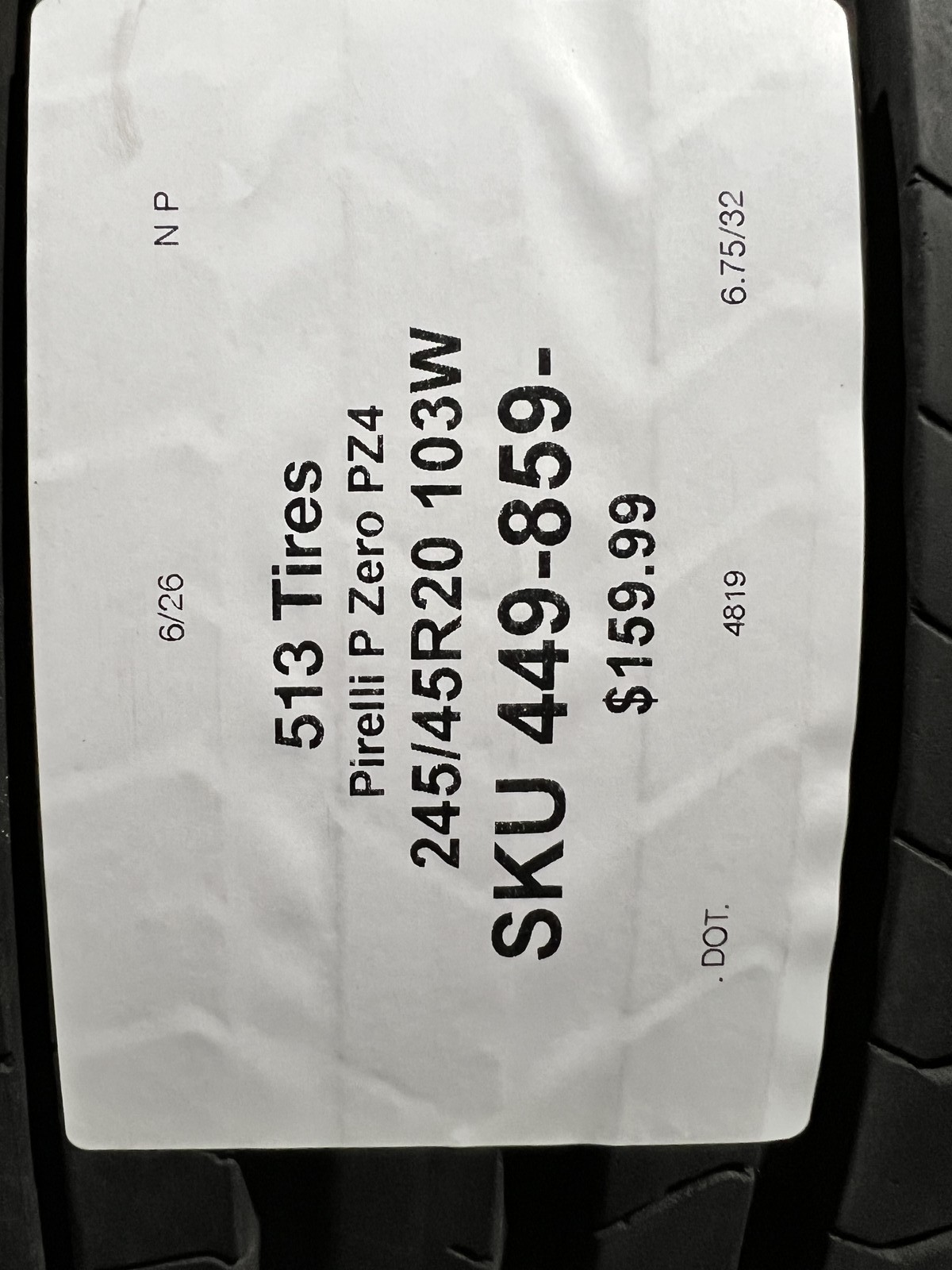 1 Pirelli P Zero PZ4 Run Flat ★ BMW 245/45R20 103W DOT.4819 6.75/32 No Patch