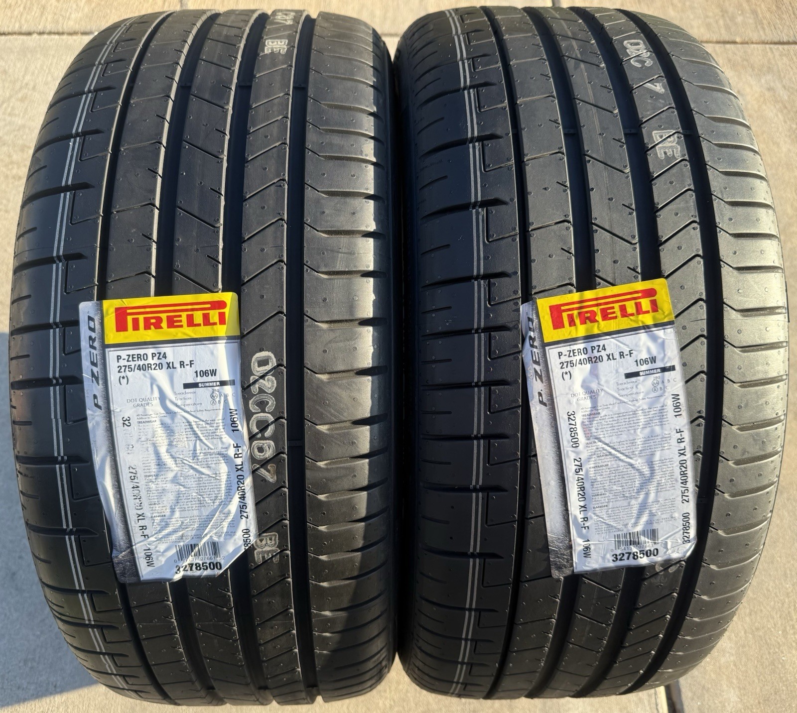 Set of TWO BRAND NEW 275/40R20 Pirelli P Zero PZ4 Run Flat RF RFT BMW Tires