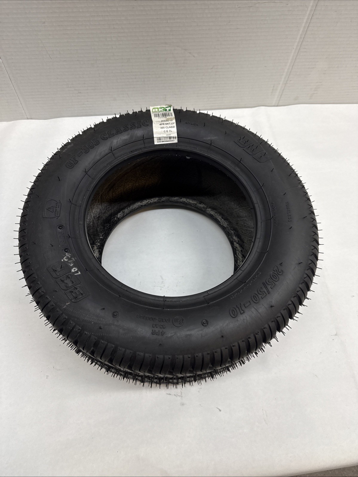 (QTY 1) BKT GF-305 Classic 205/50-10 Load 4 Ply Golf Cart Tubeless Tire