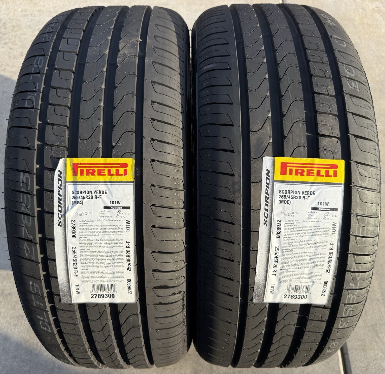 TWO BRAND NEW 255/45R20 101V Pirelli Scorpion Verde MOE Run Flat Mercedes GLC