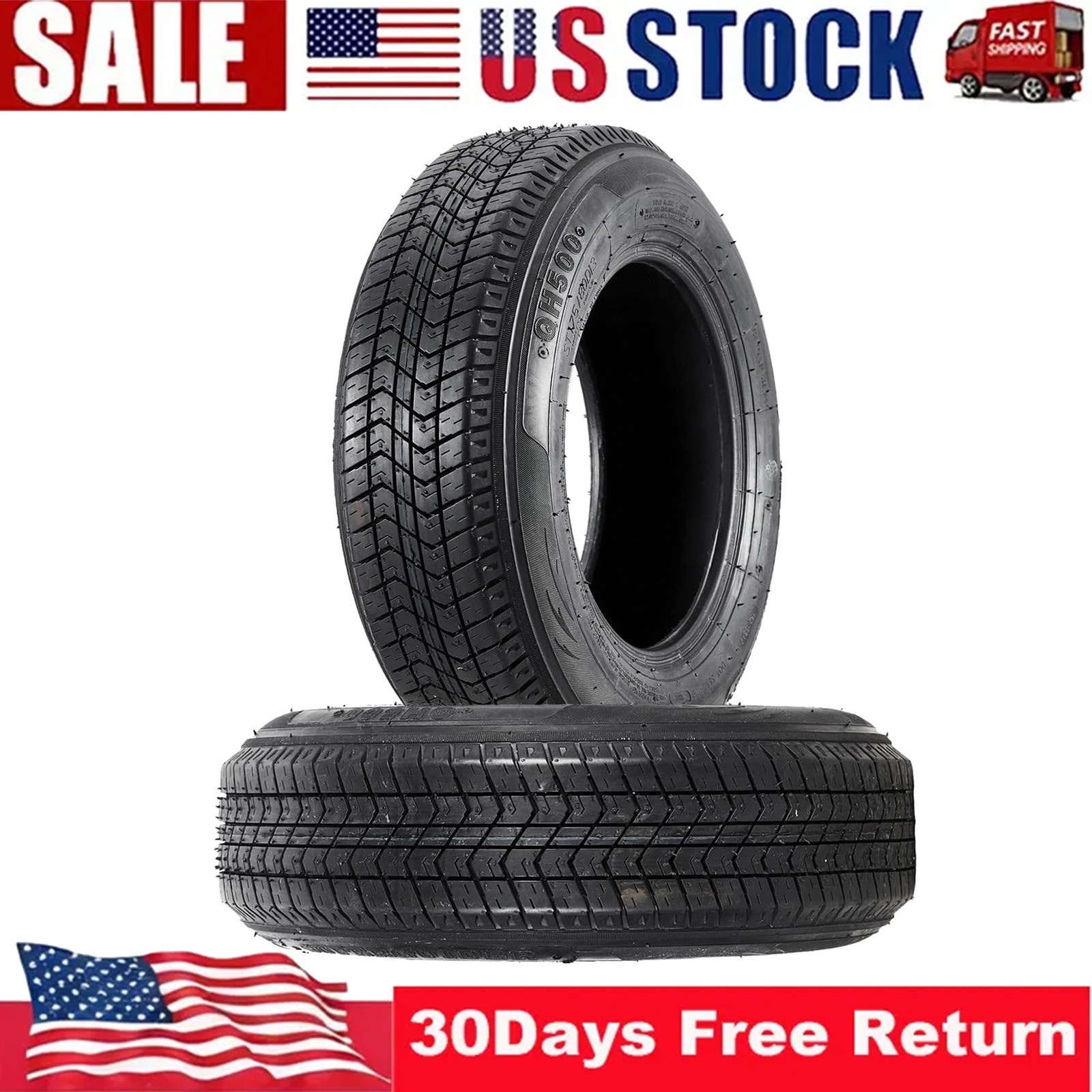 Pack of 2 ST205/75D14 6PR Trailer Tires 205 75 D14 Trailer Tires Load Range C
