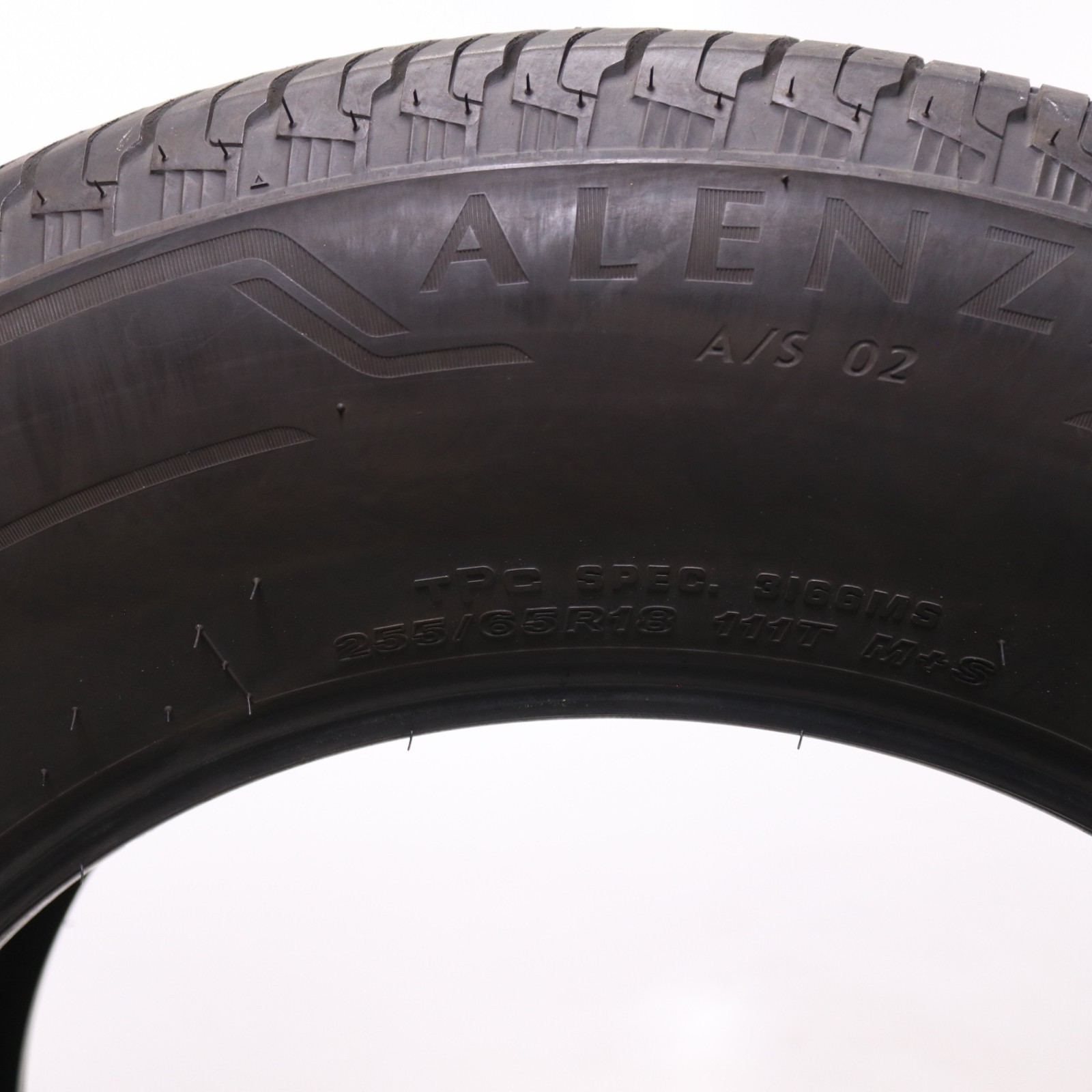 Set of 2 Used 255/65R18 Bridgestone Alenza A/S 02 – 111T – 7-8/32