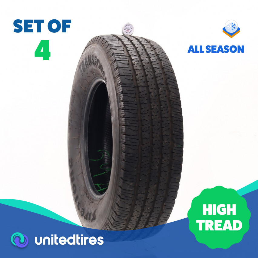 Set of (4) Used LT 275/70R18 Firestone Transforce HT 125/122S – 11-13/32