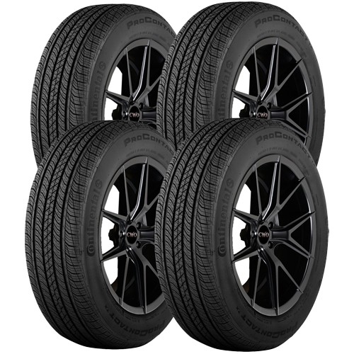 (QTY 4) 235/50R18 Continental Pro Contact TX 97V SL Black Wall Tires