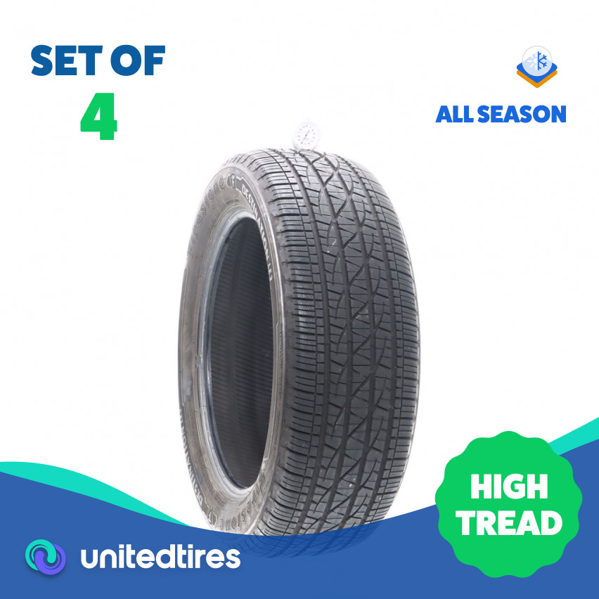 Set of (4) Used 225/55R18 Firestone Destination LE3 98H – 8-10/32