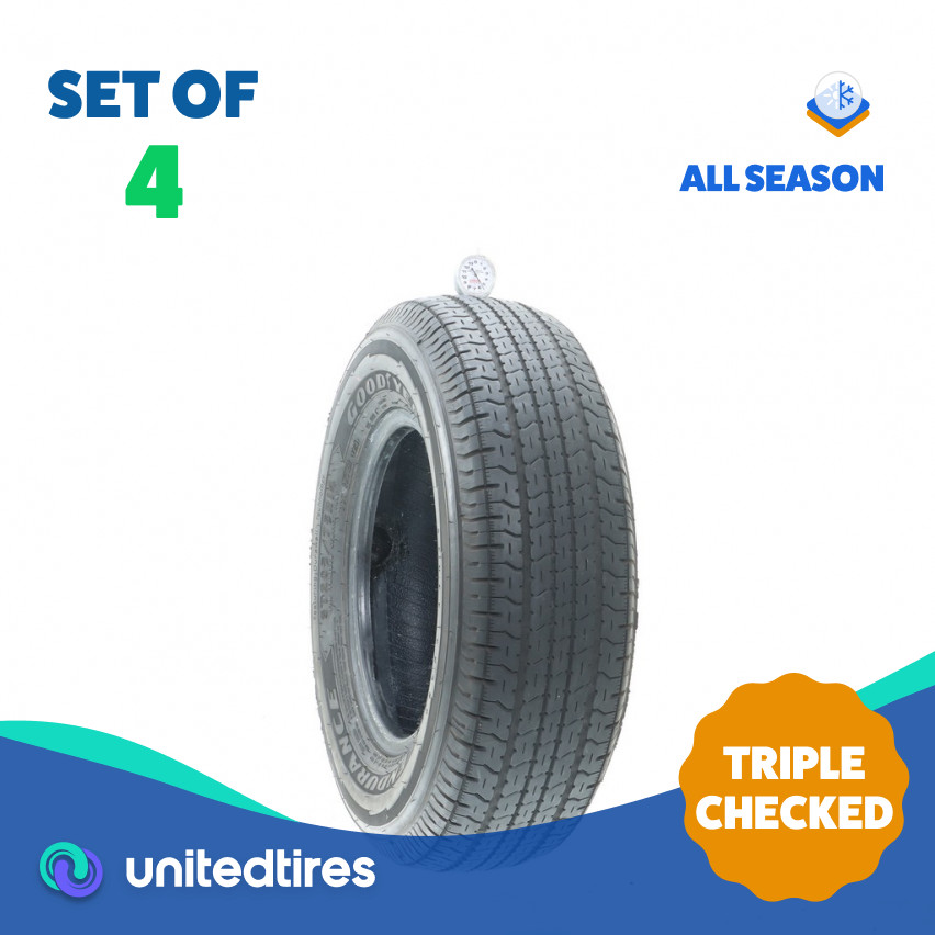 Set of (4) Used ST 205/75R14 Goodyear Endurance 105/101N – 5.5-7/32 (14VHU)