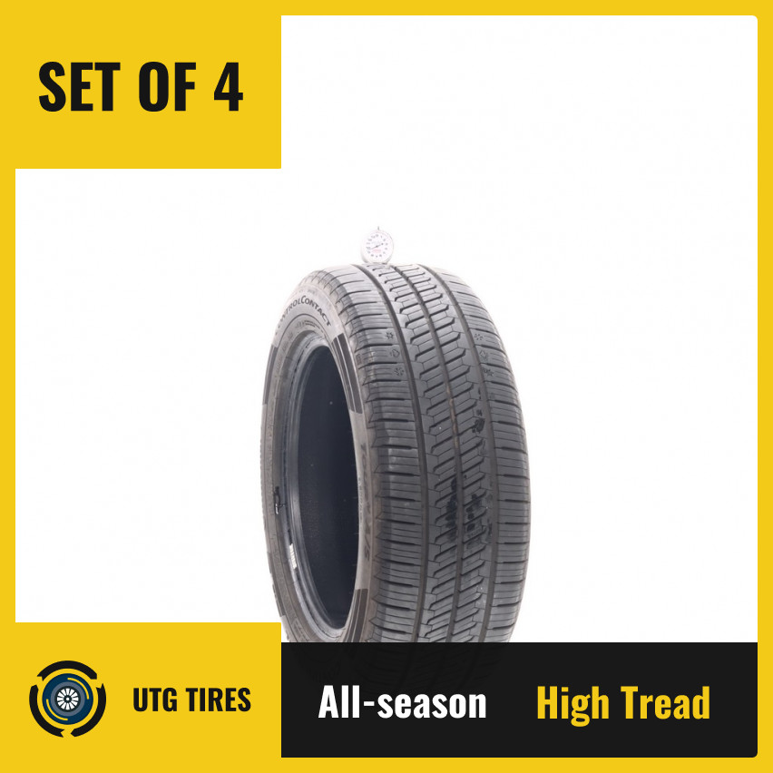 Set of (4) Used 215/55R16 Continental ControlContact Tour M A/S EV – 9.5-10.5/32