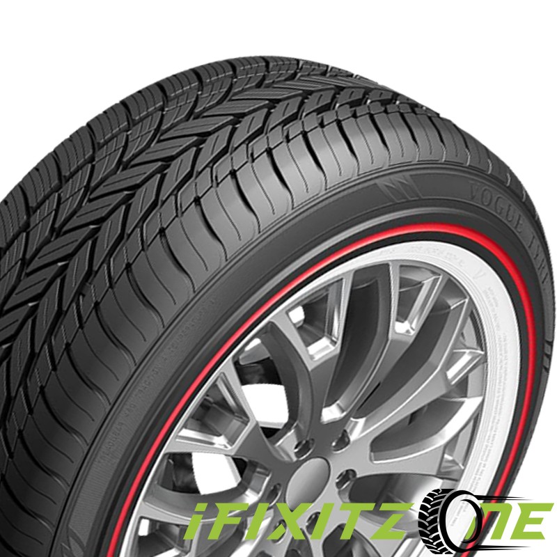 4 Vogue Custom Built Red Stripe+White Sidewall 215/70R15 103H 60K MILE Warranty