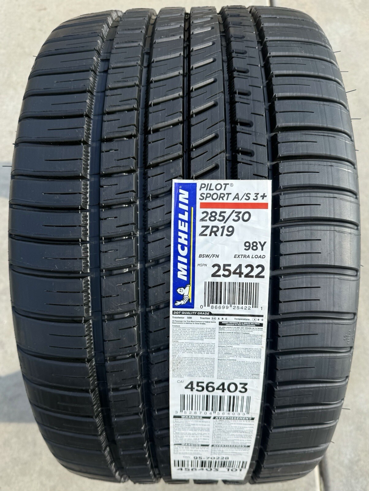 TWO BRAND NEW 285/30ZR19 98Y Michelin Pilot Sport A/S3+ All Season 3 Plus Tires