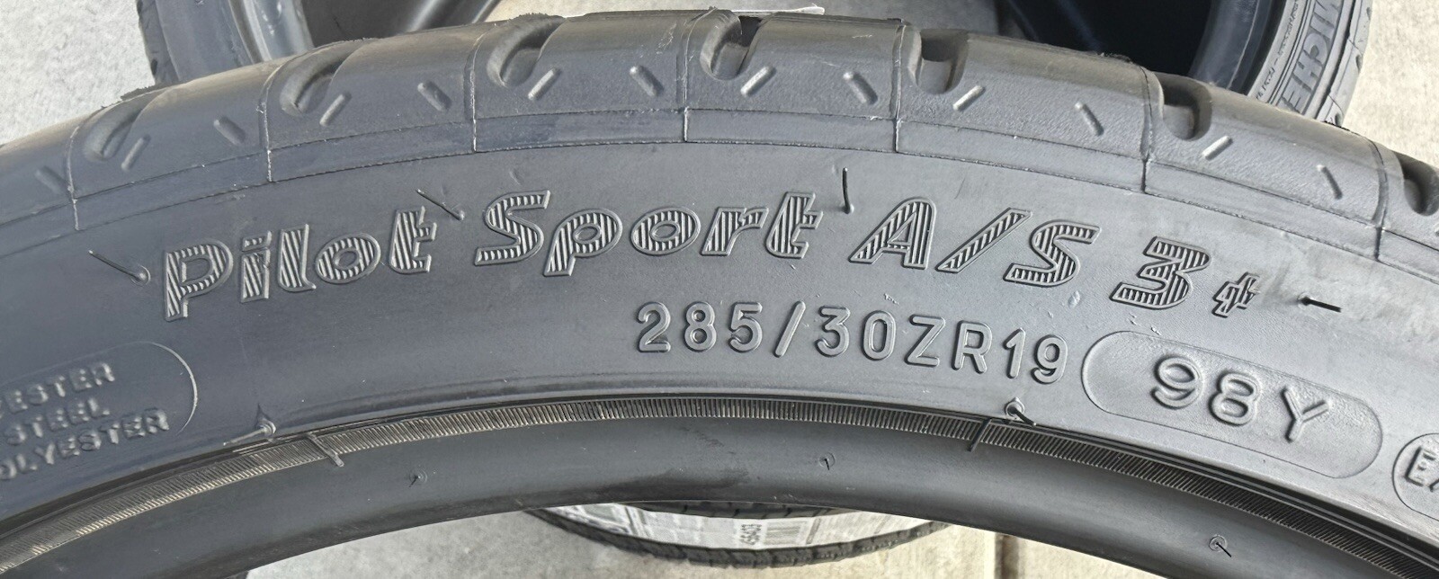 TWO BRAND NEW 285/30ZR19 98Y Michelin Pilot Sport A/S3+ All Season 3 Plus Tires