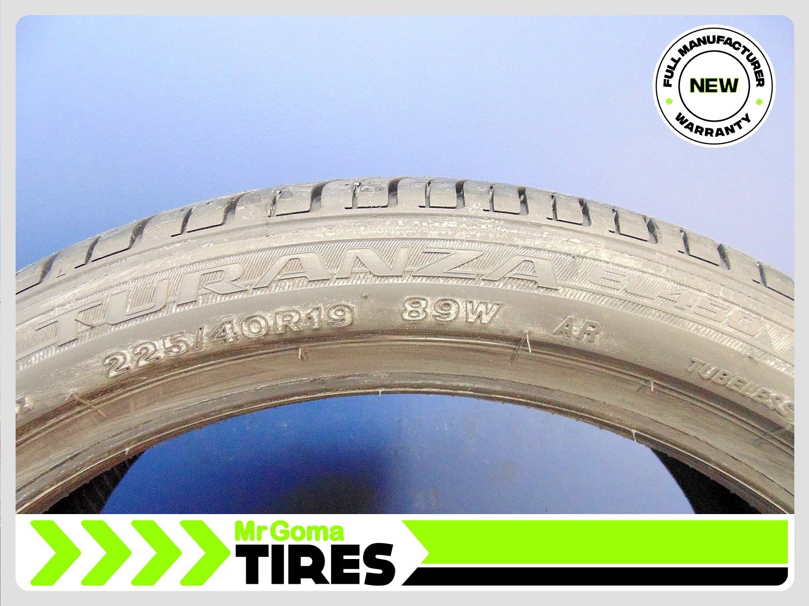 4 NEW 225/40R19 BRIDGESTONE TURANZA EL450 AR RSC RFT RUN FLAT TIRES 89W 2254019