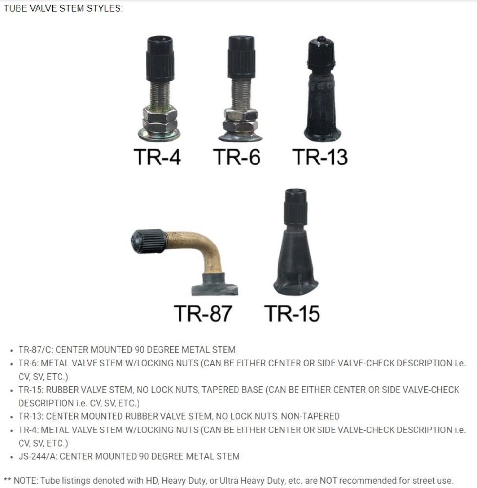 Sedona Standard Motorcycle Tube 4.50/5.10-18 Tr4 Straight Metal Valve Stem – Cen