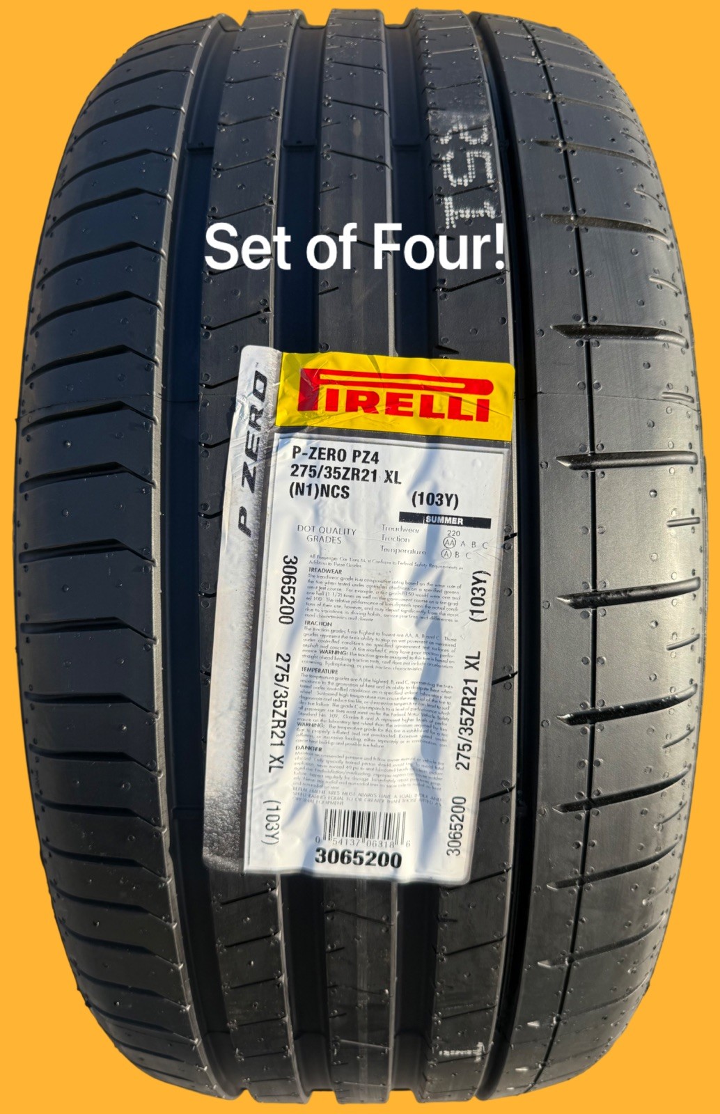 FOUR BRAND NEW 275/35ZR21 (103Y) Pirelli P Zero PZ4 Sport Noise Canceling Tires